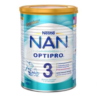 Детское молочко Nestle NAN Premium OPTIPRO 400 гр №3 (с 12 мес) 0