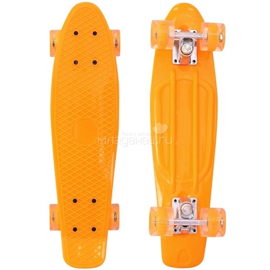 Скейтборд RT Classic 26" 68х19 YWHJ-28 пластик со светящимися колесами Оранжевый 0