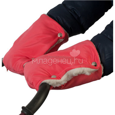 Муфты-рукавички Чудо-Чадо меховые Коралловый 2