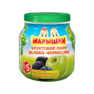 Пюре Малышам фруктовое 100 гр Яблоко чернослив (с 5 мес) 0