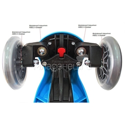 Самокат Globber EVO 4 in1 Titanium с 3 светящимися колесами Neon Blue