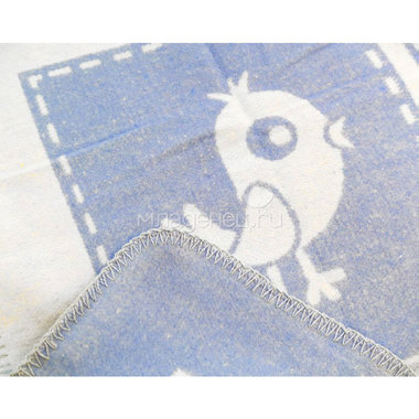 Одеяло Споки Ноки хлопковое подарочная упаковка отделка оверлок Дизайн Птички Голубой 2