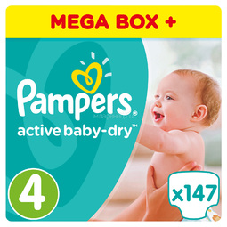 Подгузники Pampers Active Baby Maxi 8-14 кг (147 шт) Размер 4