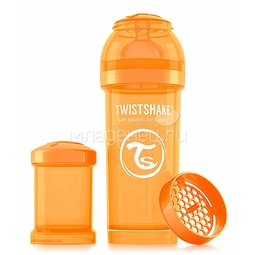 Бутылочка Twistshake 260 мл Антиколиковая (с 0 мес) оранжевая
