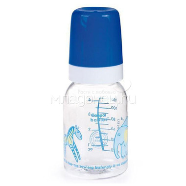 Бутылочка Canpol Babies с силиконовой соской 120 мл (с 3 мес) голубая 0