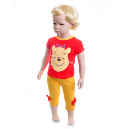 Комплект одежды Дисней Винни футболка и бриджи, для девочки, цвет красный 18 мес.