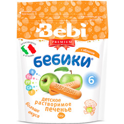 Печенье Bebi Premium  Бебики с 6 мес 125 гр С яблоком
