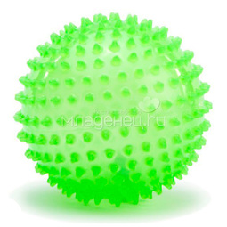 Мяч ежик МалышОК 8,5 см (в пакете) люминесцентный зеленый