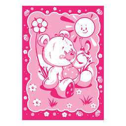 Одеяло Споки Ноки байковое 100% хлопок 100х140 жаккардовое Медвежонок розовый