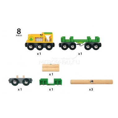 Игровой набор BRIO Товарный поезд Лесовоз 2