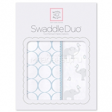 Набор пеленок SwaddleDesigns Swaddle Duo PB Elephant & Chickies Mod Duo 0