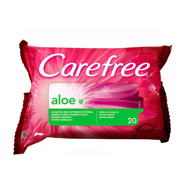 Салфетки влажные Carefree с Алоэ для интимной гигиены 20 шт 0
