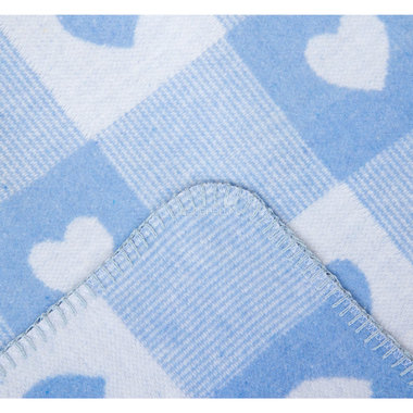 Одеяло Споки Ноки хлопковое подарочная упаковка Сердечки в квадратах Голубой 2
