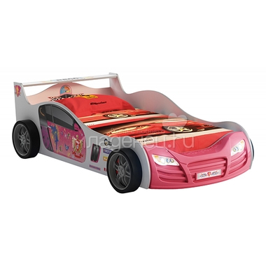 Кровать-машинка Grifon Style R800 Mini night light Бело-розовый  0