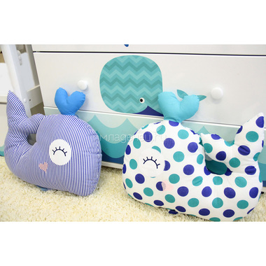 Комплект в кроватку ByTwinz с игрушками 6 предметов Маленький кит 3