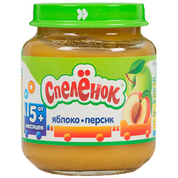 Пюре Спеленок фруктовое 125 гр Яблоко с персиком (с 4 мес)