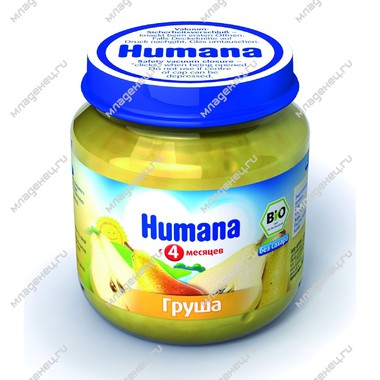Пюре Humana фруктовое 125 гр Груша (с 4 мес) 0