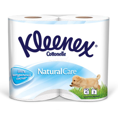 Туалетная бумага Kleenex natural (3 слоя) 4 рулона 0