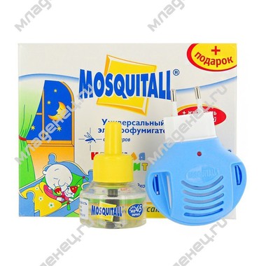 Электрофумигатор и жидкость от комаров Mosquitall Нежная защита для пластин и жидкостей (в комплекте жидкость от комаров 30 мл) 0