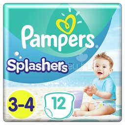 Трусики для плавания Pampers Splashers размер 3-4 (6-11 кг), 12 шт