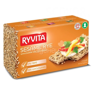 Хлебцы RYVITA 250 гр Из цельного зерна c кунжутом "Sesame" 12 шт 0