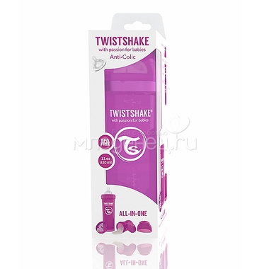 Бутылочка Twistshake 330 мл Антиколиковая (с 0 мес) фиолетовая 2