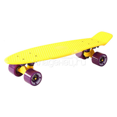 Скейтборд Y-SCOO Fishskateboard 22" винил 56,6х15 с сумкой Yellow/Dark Purple 1
