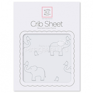Простынь SwaddleDesigns Fitted Crib Sheet SB Sterling Deco Elephants 0