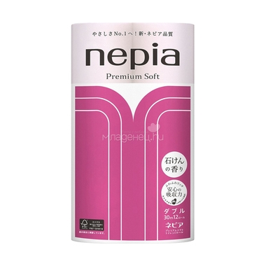 Туалетная бумага Nepia Premium Soft (2 сл) с ароматом роз 12 рулонов 0