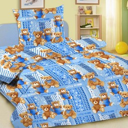 Комплект постельного белья детский Letto в кроватку BG-07 Голубой