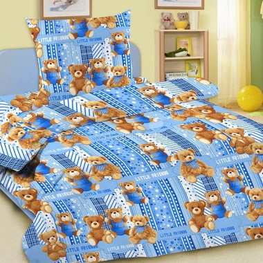 Комплект постельного белья детский Letto в кроватку BG-07 Голубой 0