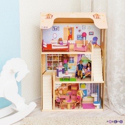 Кукольный домик PAREMO Шарм: 16 предметов мебели, 2 лестницы