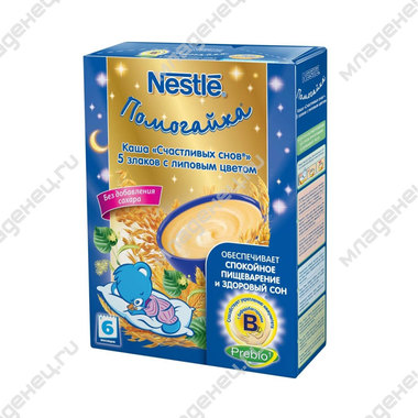 Каша Nestle Помогайка безмолочная 200 гр 5 злаков с липовым цветом (с 6 мес) 0
