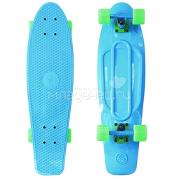 Скейтборд Y-SCOO Fishskateboard 22" винил 56,6х15 с сумкой Blue/Green
