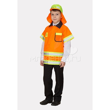 Костюм для сюжетно-ролевой игры Учитель Пожарный: куртка, шапочка 0