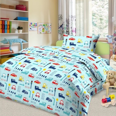 Комплект постельного белья детский Letto в кроватку с простыней на резинке BGR-41 0