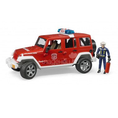 Внедорожник Bruder Jeep Wrangler Unlimited Rubicon Пожарная с фигуркой 0