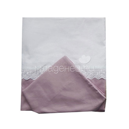 Комплект постельного белья Папитто 147х112 сатин простыня на резинке Розовый