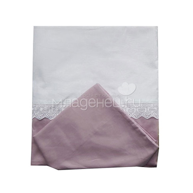 Комплект постельного белья Папитто 147х112 сатин простыня на резинке Розовый 1