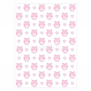 Одеяло Споки Ноки хлопковое подарочная упаковка отделка оверлок Дизайн Совы и сердечки Розовый 0
