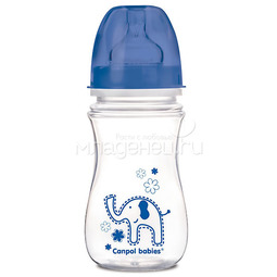Бутылочка Canpol Babies с широким горлышком 240 мл (с 3 мес) синяя