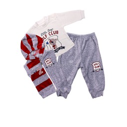 Комплект одежды Estella для мальчика, брюки, толстовка, жилет, цвет - Бордо 