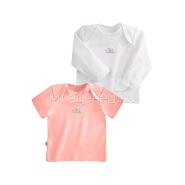 Комплект Наша Мама Be happy футболки (2 шт) рост 74 розовый, белый 0