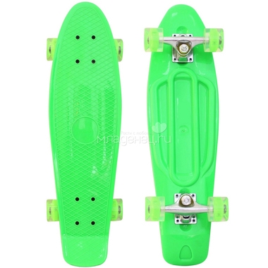Скейтборд RT Classic 22" 56x15 YQHJ-11 пластик со светящимися колесами Зеленый 0