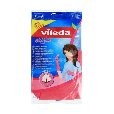 Перчатки Vileda Style внутреннее напыление 100% хлопок (размер L) 0