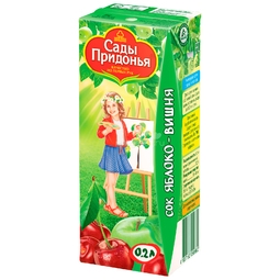 Сок Сады Придонья 200 мл (тетрапак) Яблоко с вишней (с 5 мес)