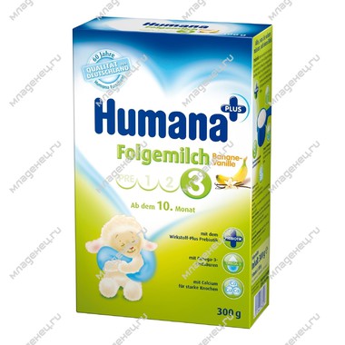 Заменитель Humana 500 гр 3 Фольгемильх яблоко с 10 мес. 0