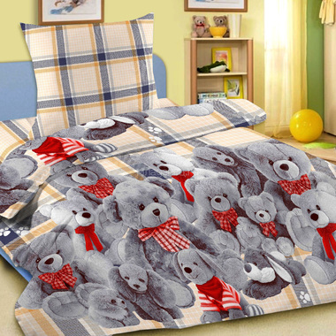Комплект постельного белья детский Letto Плюшевые мишки 1.5 спальный с наволочкой 50х70 0