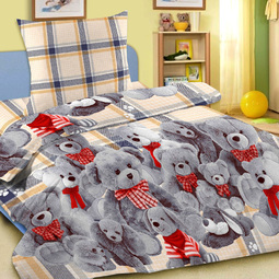 Комплект постельного белья детский Letto Плюшевые мишки 1.5 спальный с наволочкой 50х70