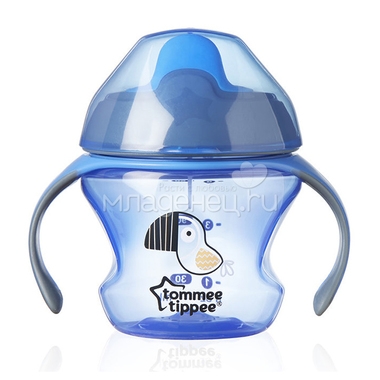 Чашка-непроливайка Tommee tippee 150 мл (с 4 мес) голубая 1